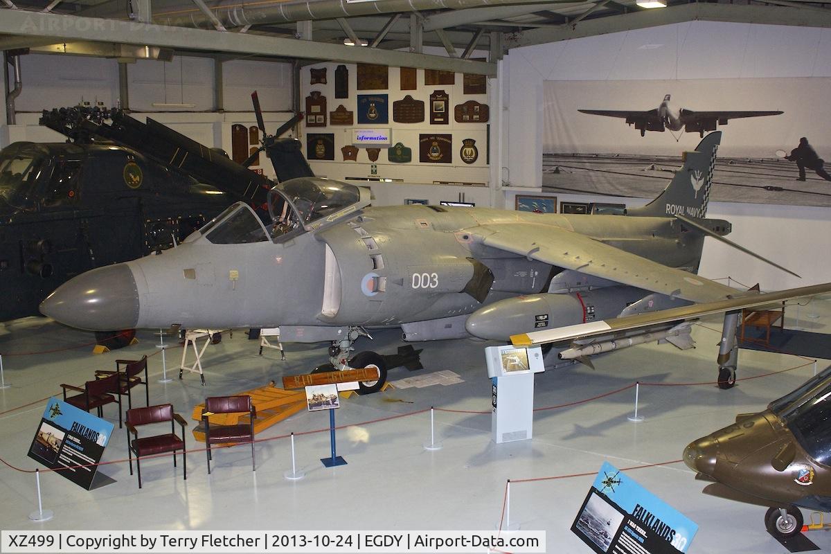 XZ499, 1981 British Aerospace Sea Harrier F/A.2 C/N 41H-912023, Displayed at the Fleet Air Arm Museum at Yeovilton
