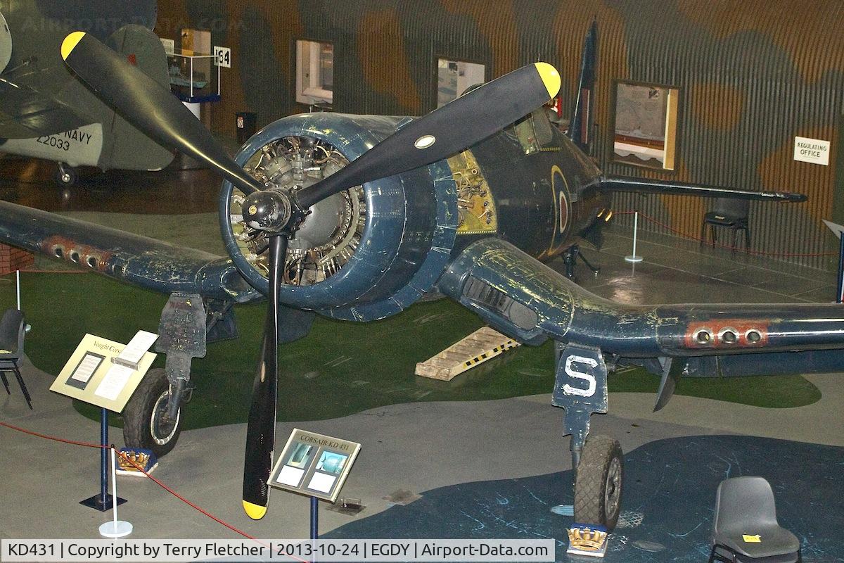 KD431, Goodyear FG-1D Corsair Mk.IV C/N 1871, Displayed at the Fleet Air Arm Museum at Yeovilton