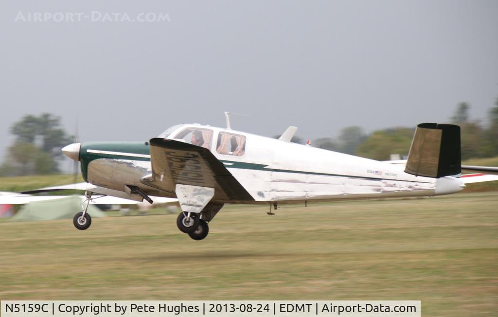 N5159C, 1950 Beech B35 C/N D-2444, N5159C, beautiful 1950 Bonanza departing Tankosh 2013, Tannheim