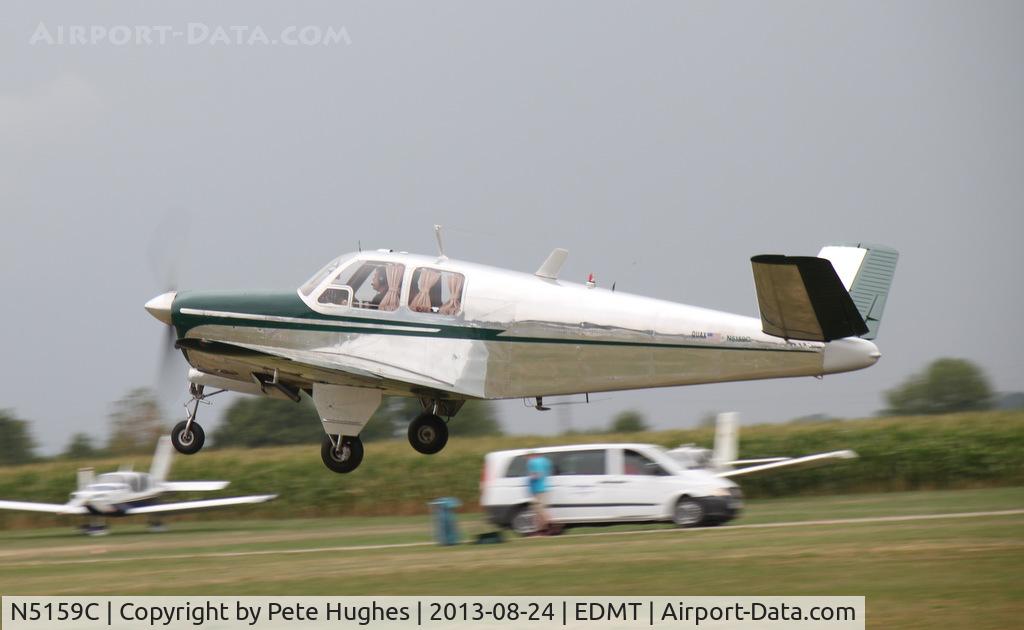 N5159C, 1950 Beech B35 C/N D-2444, N5159C, beautiful 1950 Bonanza departing Tankosh 2013, Tannheim
