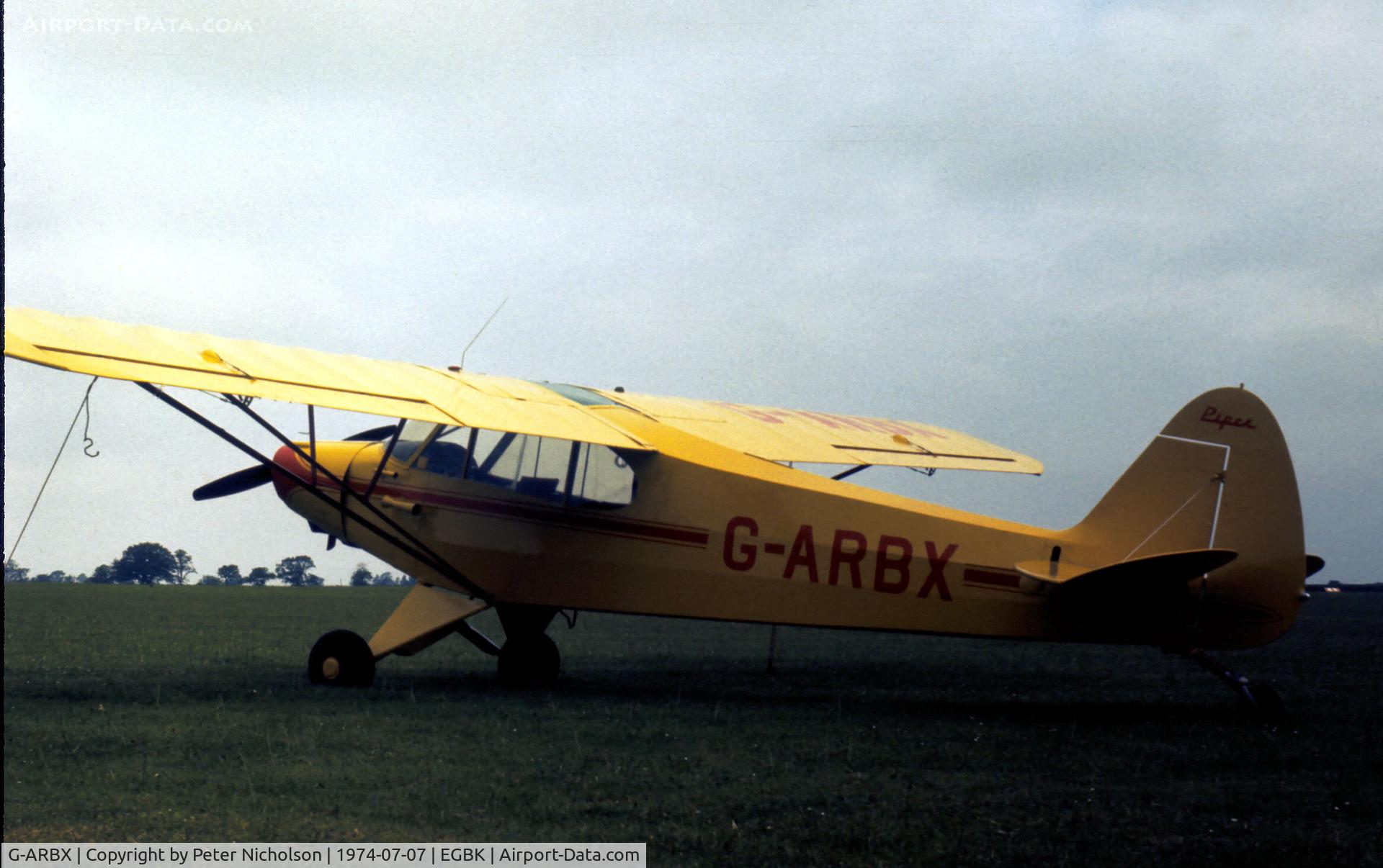 G-ARBX, 1960 Piper PA-18 Super Cub C/N 18-7355, PA-18 Super Cub present at the 1974 PFA Rally at Sywell.