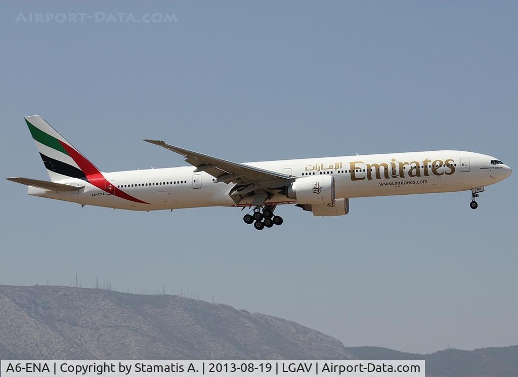 A6-ENA, 2012 Boeing 777-31H/ER C/N 41082, Landing on rwy 03L