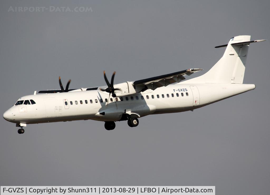 F-GVZS, 2007 ATR 72-212A C/N 761, Landing rwy 32L in all white c/s without titles...