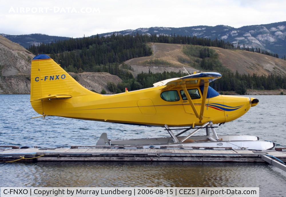C-FNXO, 1948 Stinson 108-3 Voyager C/N 108 4300, Docked at Schwatka Lake, Whitehorse, Yukon.