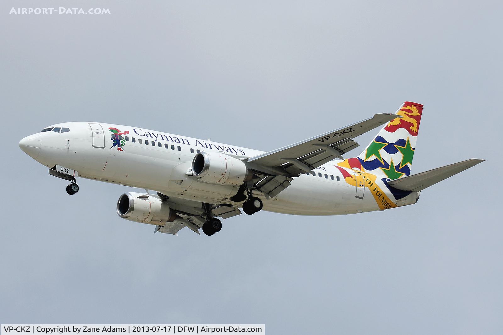 VP-CKZ, 1996 Boeing 737-36E C/N 27626, Landing at DFW Airport