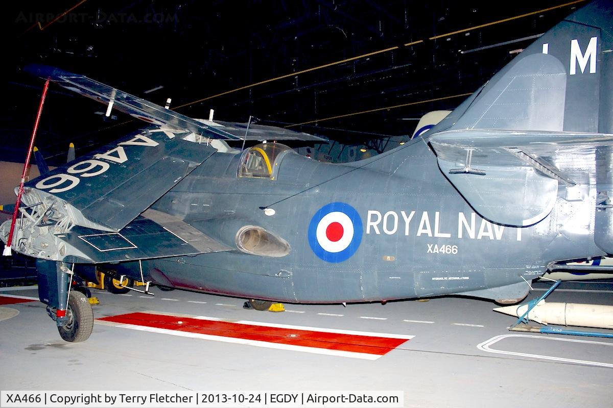 XA466, Fairey Gannet COD.4 C/N F9319, XA466 (LM-777), Fairey Gannet COD.4, c/n: F9319 at  FAAM Yeovilton