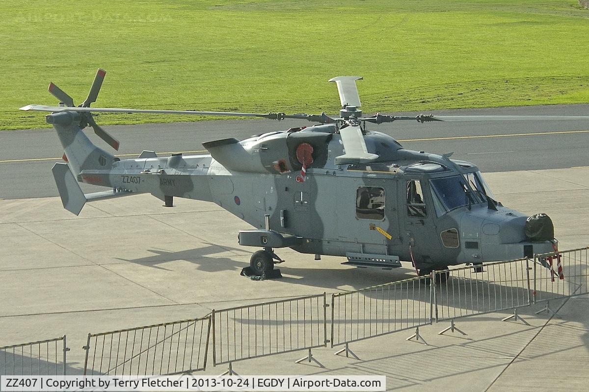 ZZ407, 2011 AgustaWestland AW-159 Wildcat AH.1 C/N 477, On the Apron at RNAS Yeovilton