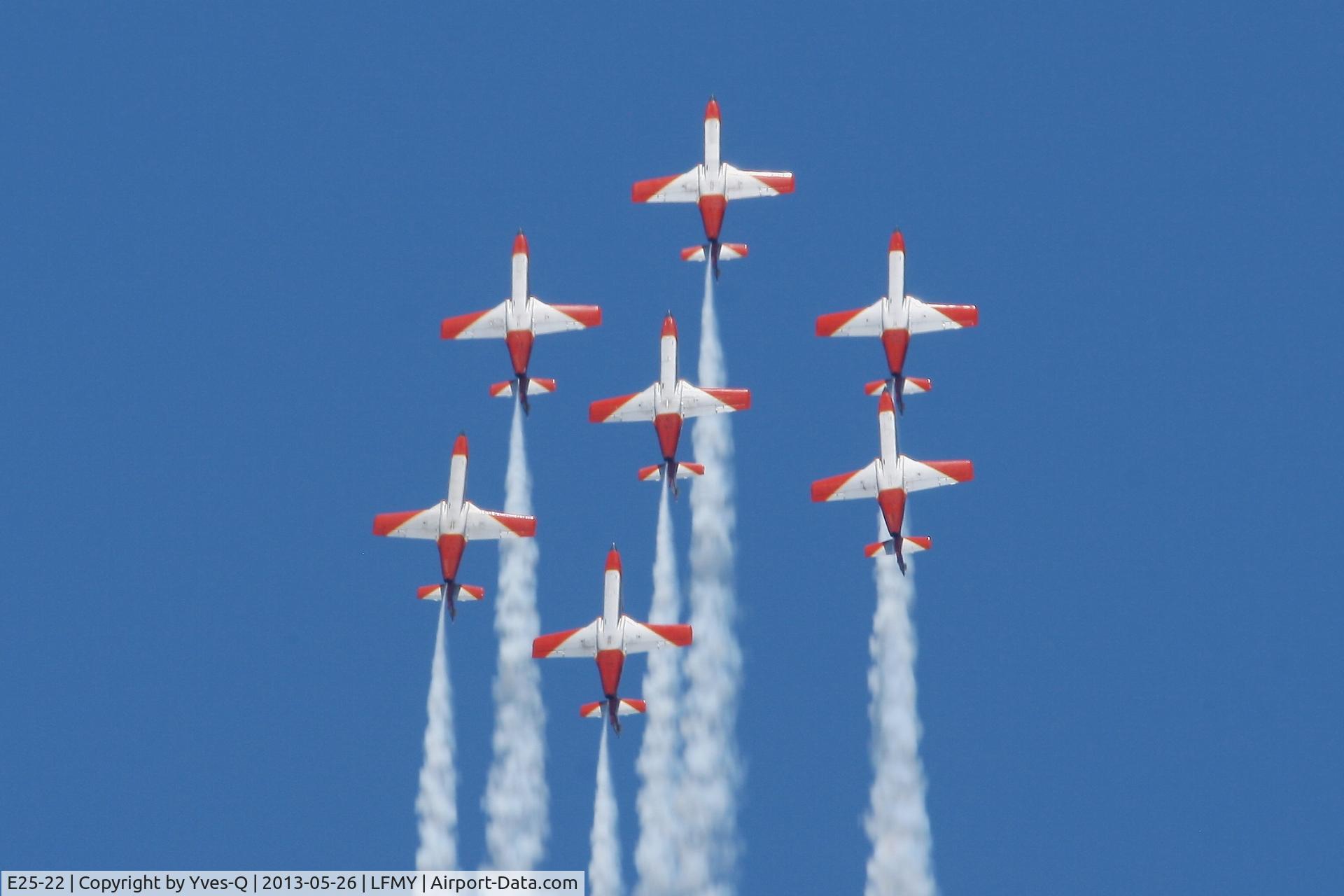 E25-22, CASA C-101EB Aviojet C/N EB01-22-022, CASA C-101EB Aviojet (79-22),  Patrulla Aguila leader, Display for the 60th anniversary of Patrouille De France, Salon De Provence Air Base 701 (LFMY)