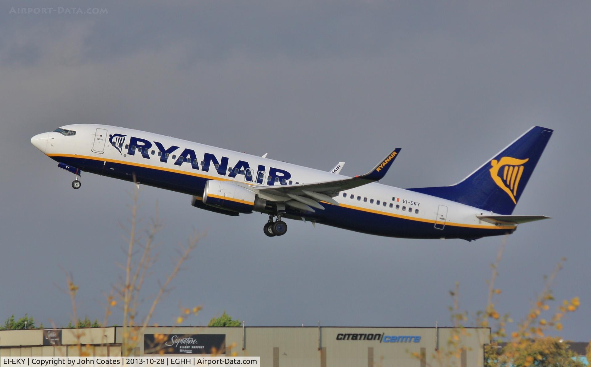 EI-EKY, 2010 Boeing 737-8AS C/N 35031, Departing into strong headwind after the storm