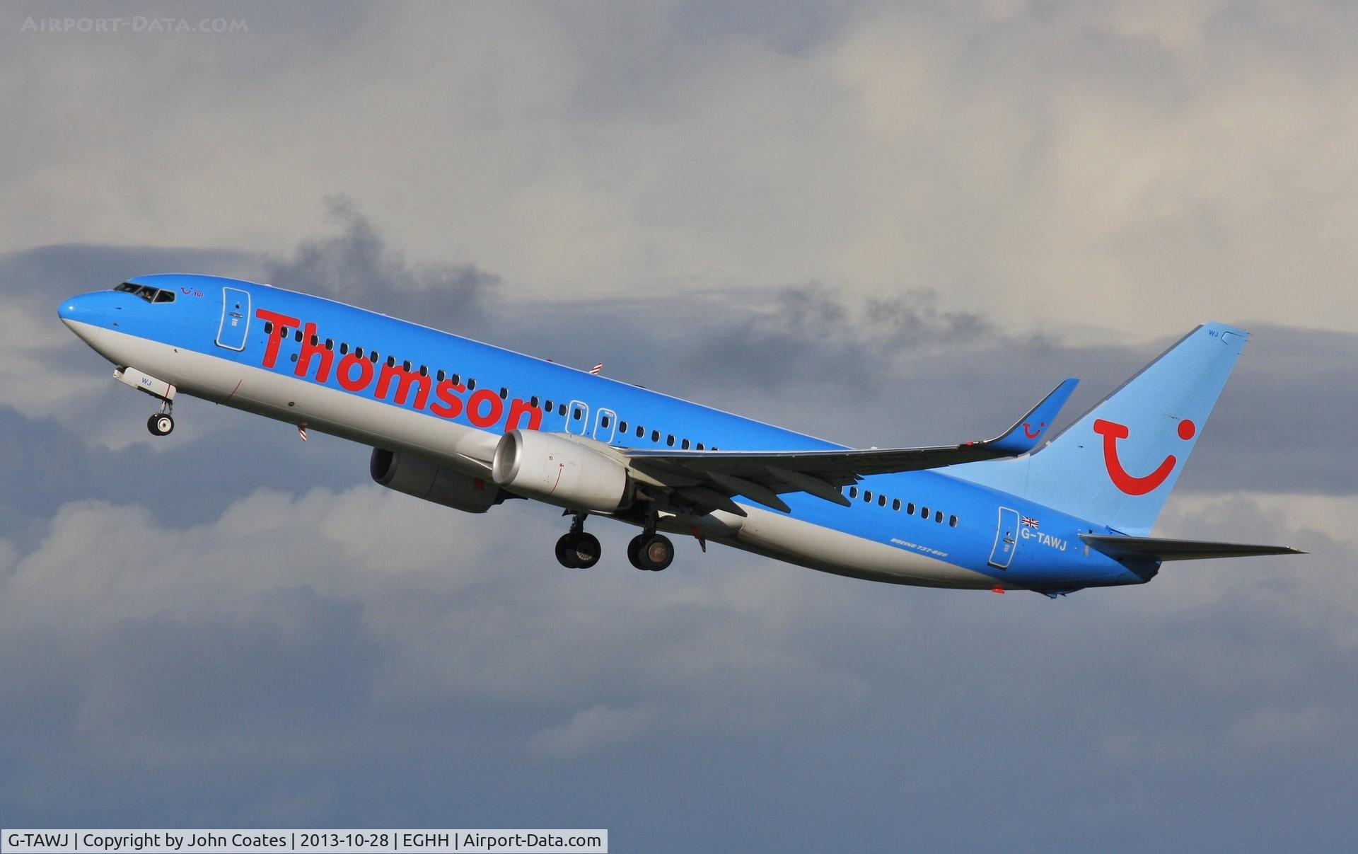 G-TAWJ, 2012 Boeing 737-8K5 C/N 38108, Early climb into strong headwind after storm.