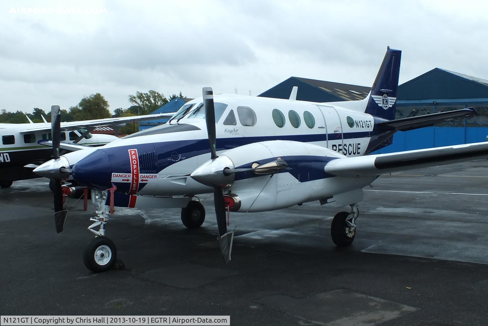 N121GT, 1984 Beech C90 King Air C/N LJ-1090, parked at Elstree