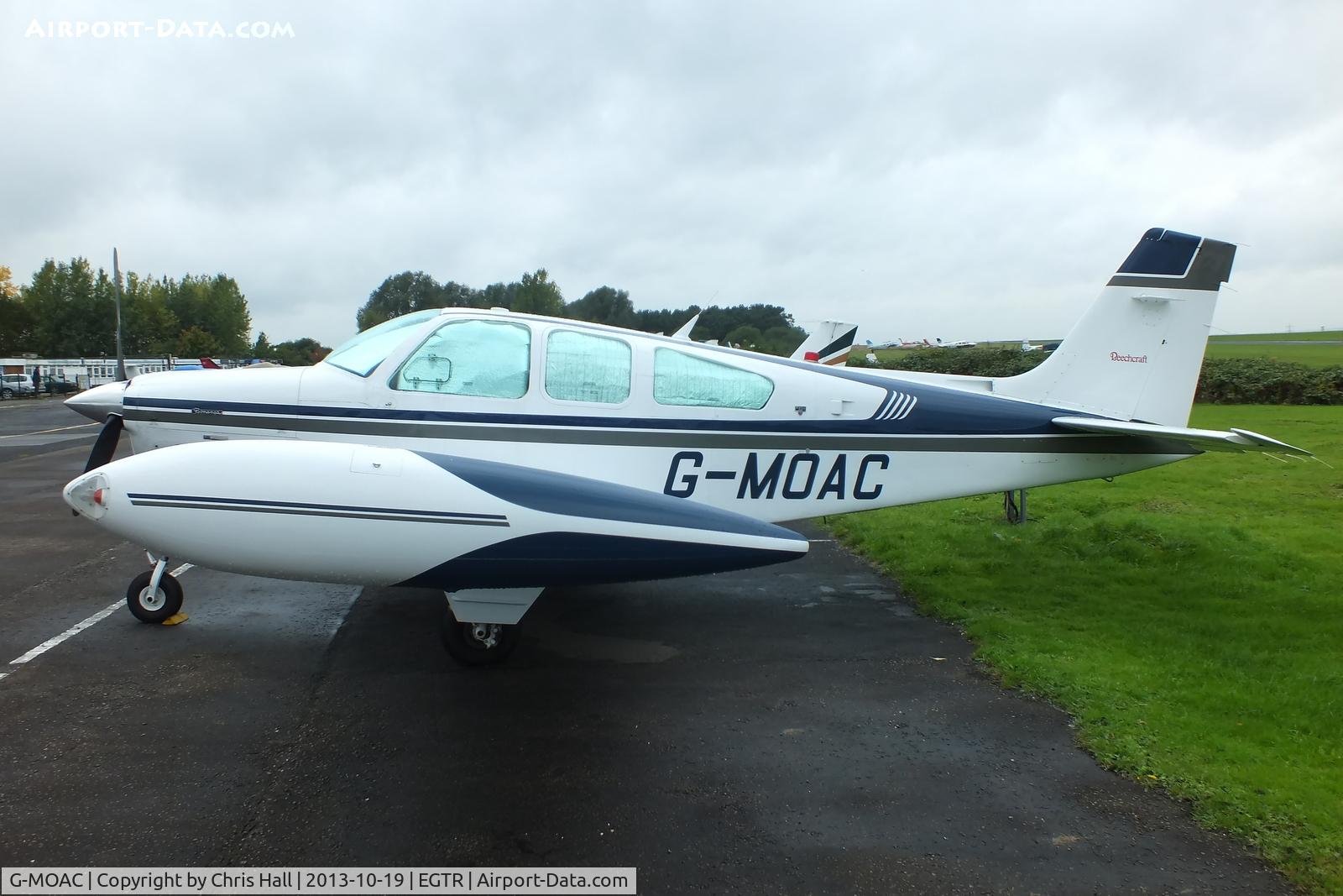 G-MOAC, 1989 Beech F33A Bonanza Bonanza C/N CE-1349, parked at Elstree