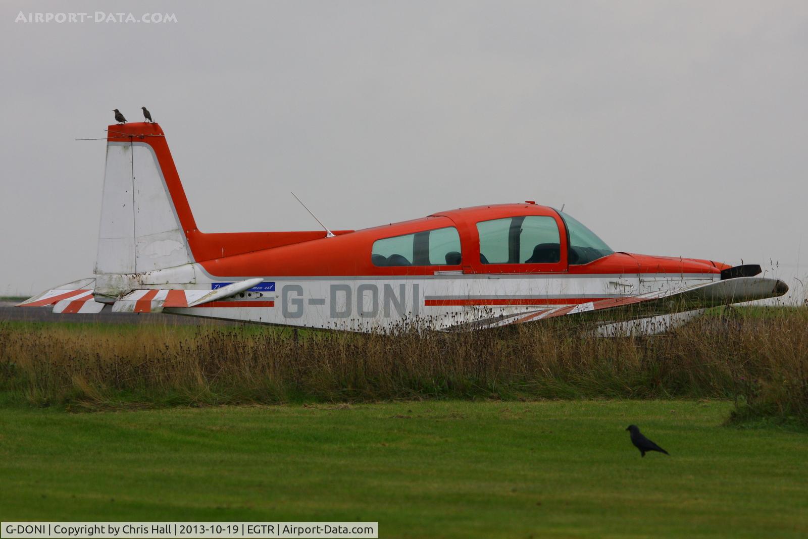 G-DONI, 1979 Gulfstream American AA-5B Tiger C/N AA5B-1029, now parked with the other wrecks & relics at Elstree