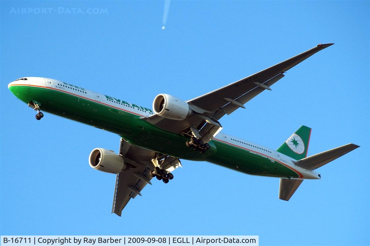 B-16711, 2008 Boeing 777-35E/ER C/N 33754, Boeing 777-35EER [33754] (EVA Airways) Home~G 08/09/2009. On approach 27R.