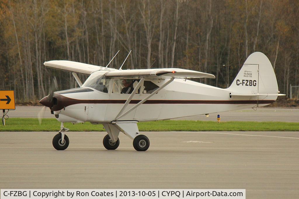 C-FZBG, 1957 Piper PA-22-150 Tri-Pacer C/N 22-4952, This 1957 Piper PA-22 150 Tri-Pacer is getting ready to depart the Peterborough Municipal Airport 