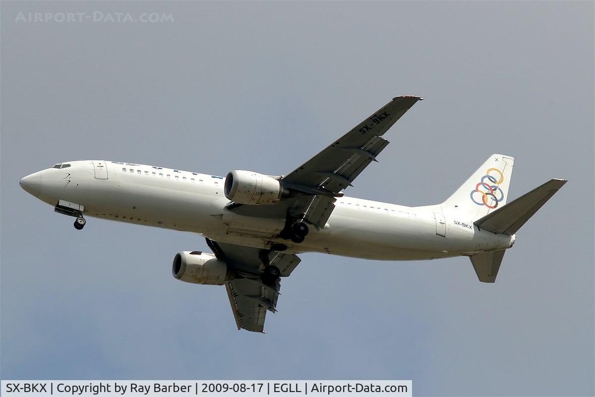 SX-BKX, 1992 Boeing 737-430 C/N 27000, Boeing 737-430 [27000] (Olympic Airways) Home~G 17/08/2009. On approach 27R.