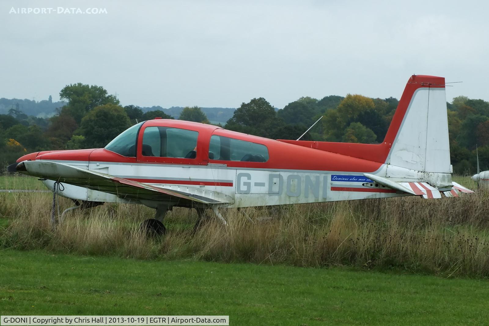 G-DONI, 1979 Gulfstream American AA-5B Tiger C/N AA5B-1029, now parked with the other wrecks & relics at Elstree