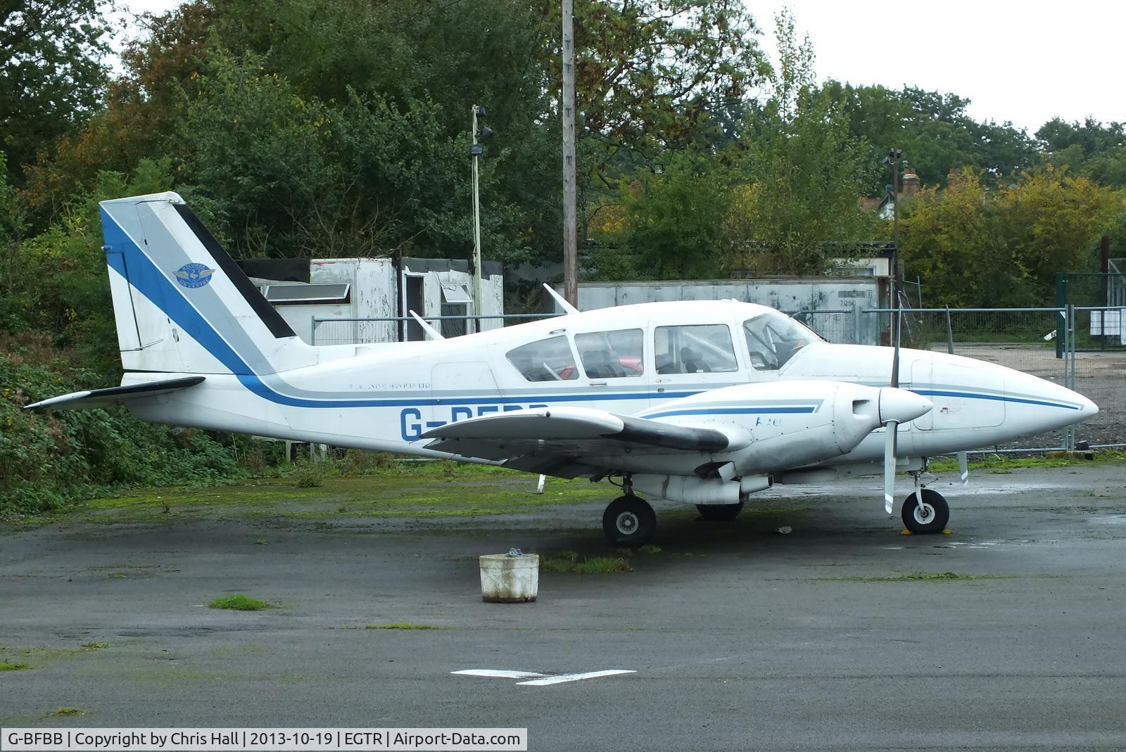 G-BFBB, 1973 Piper PA-E23-250 Aztec C/N 27-7405294, parked at Elstree