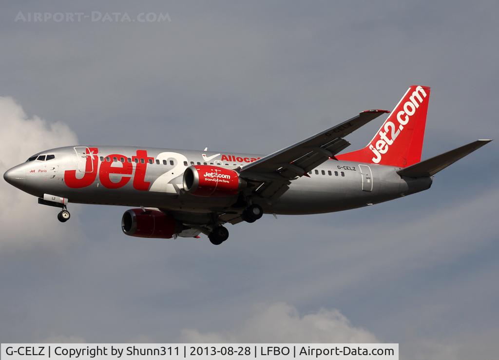 G-CELZ, 1986 Boeing 737-377(QC) C/N 23658, Landing rwy 32L
