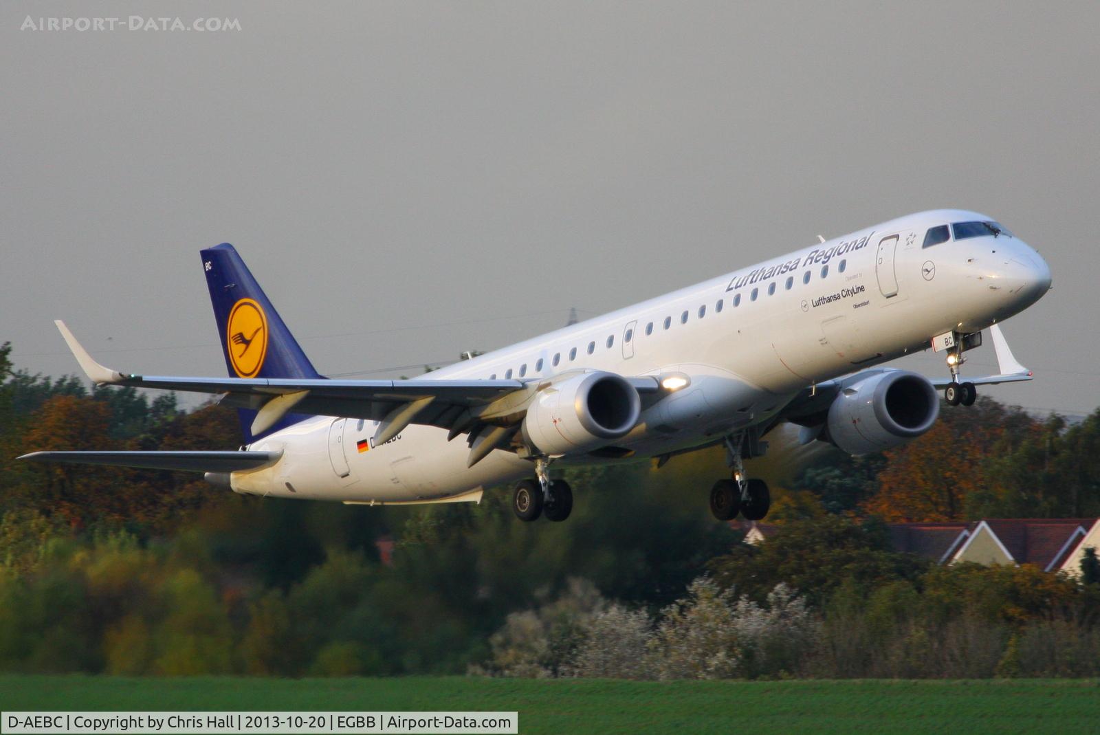 D-AEBC, 2009 Embraer 195LR (ERJ-190-200LR) C/N 19000320, Lufthansa CityLine
