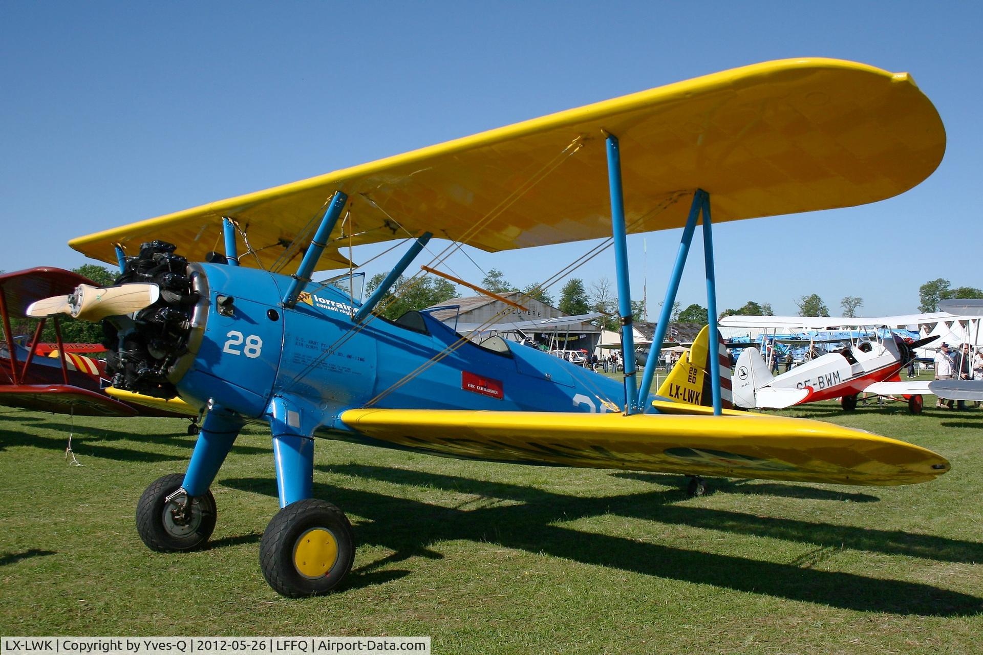 LX-LWK, Boeing PT-17 Kaydet (A75N1) C/N 273, LX-LWK - Boeing PT-17, Static Display, La Ferté-Alais Airfield (LFFQ) Air Show 2012