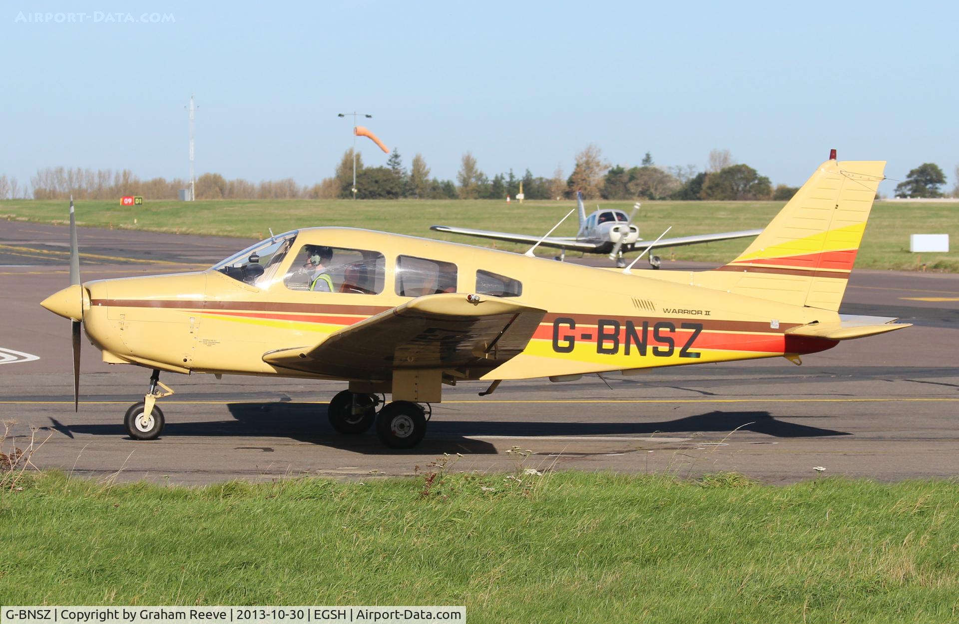 G-BNSZ, 1981 Piper PA-28-161 Cherokee Warrior II C/N 28-8116315, Just arrived.