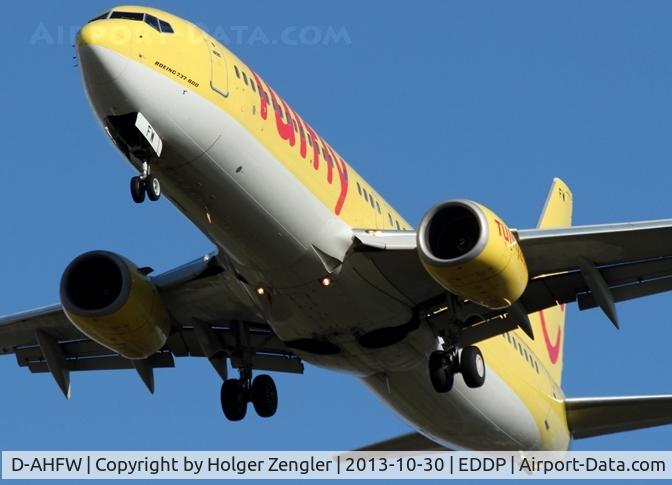 D-AHFW, 2001 Boeing 737-8K5 C/N 30882, Canary Bird Airlines appears on sky over LEJ....