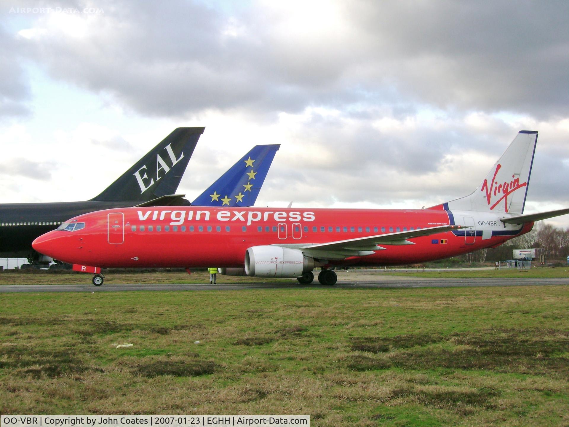 OO-VBR, 1989 Boeing 737-4Y0 C/N 24134, Entering paintshop for respray to Brussels Airlines livery