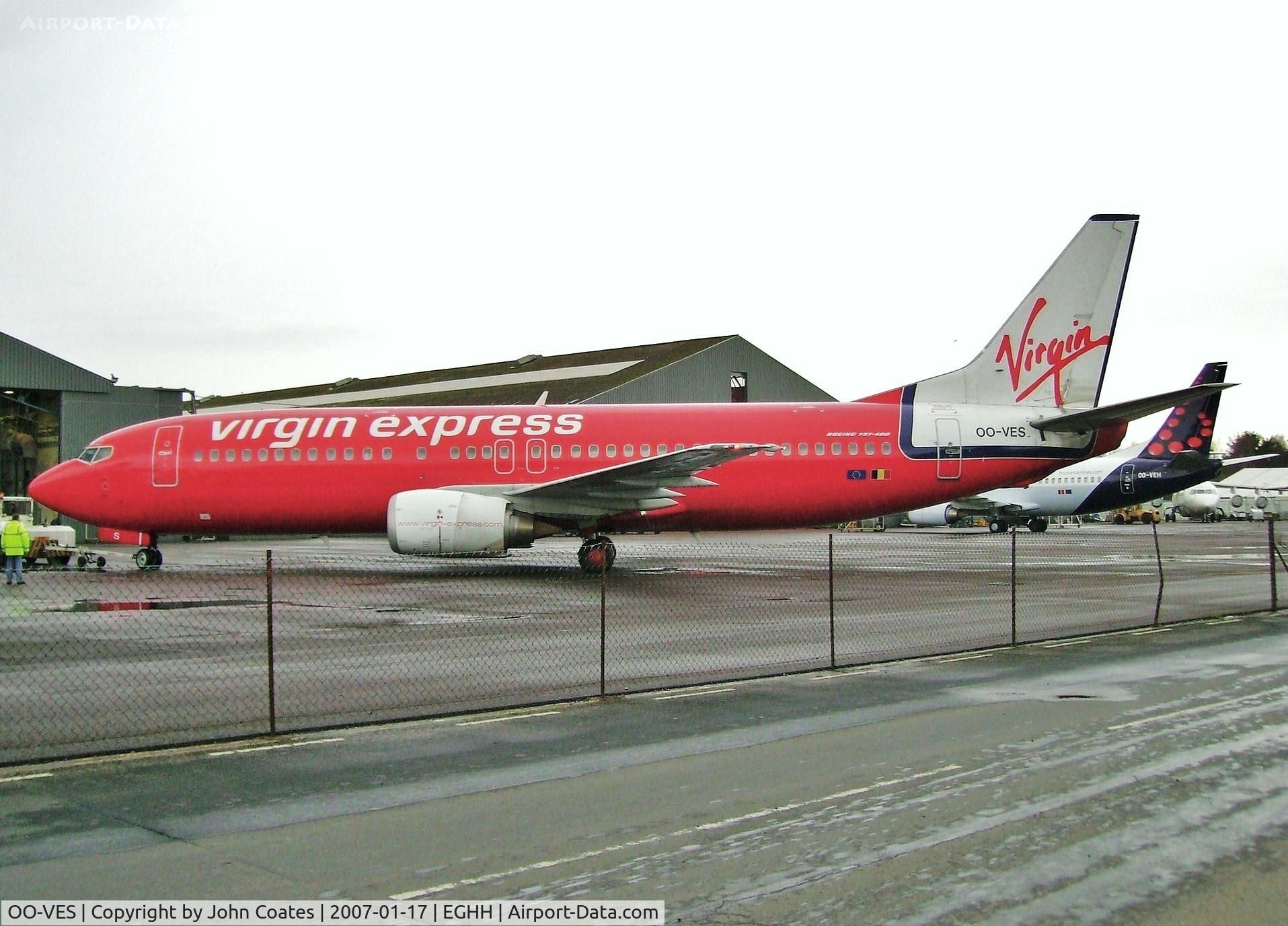 OO-VES, 1996 Boeing 737-43Q C/N 28493, Arriving for respray to Brussels Airlines colours
