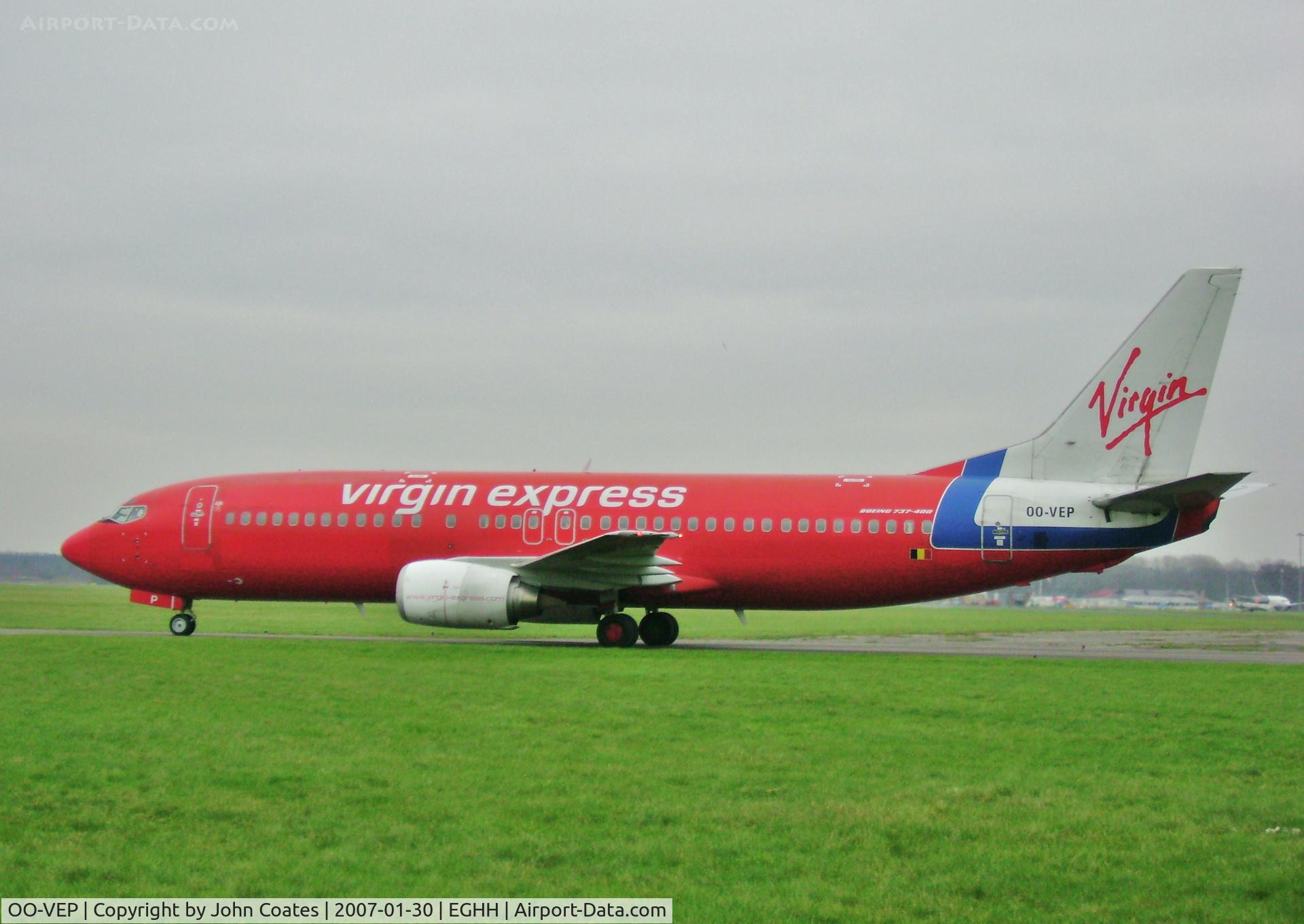 OO-VEP, 1996 Boeing 737-43Q C/N 28489, Arriving for respray to Brussels Airlines colours