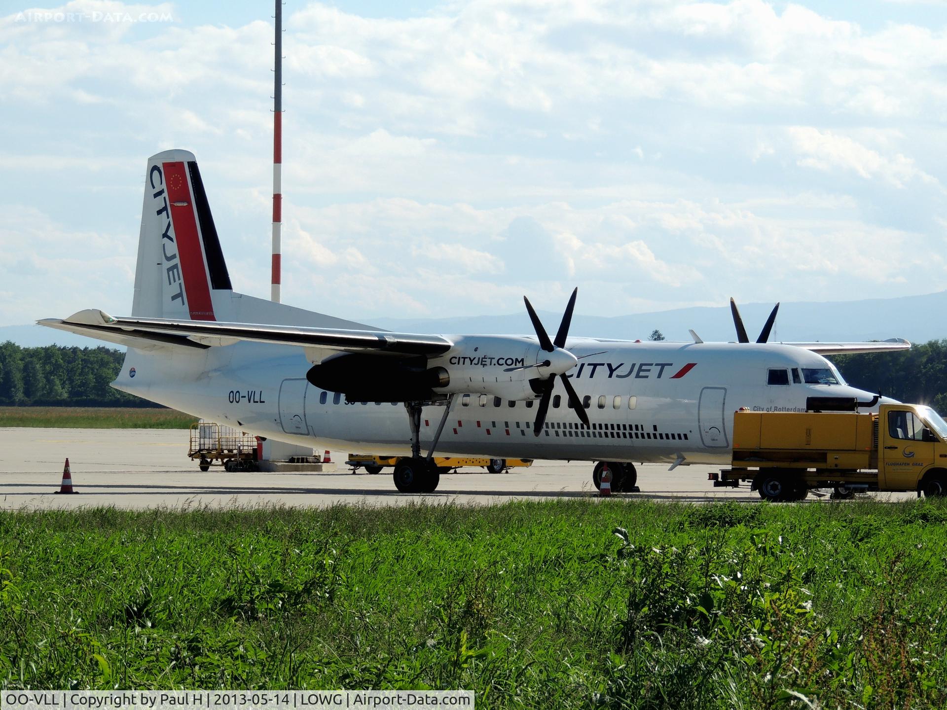 OO-VLL, 1989 Fokker 50 C/N 20144, Fokker 50 at LOWG, Graz
