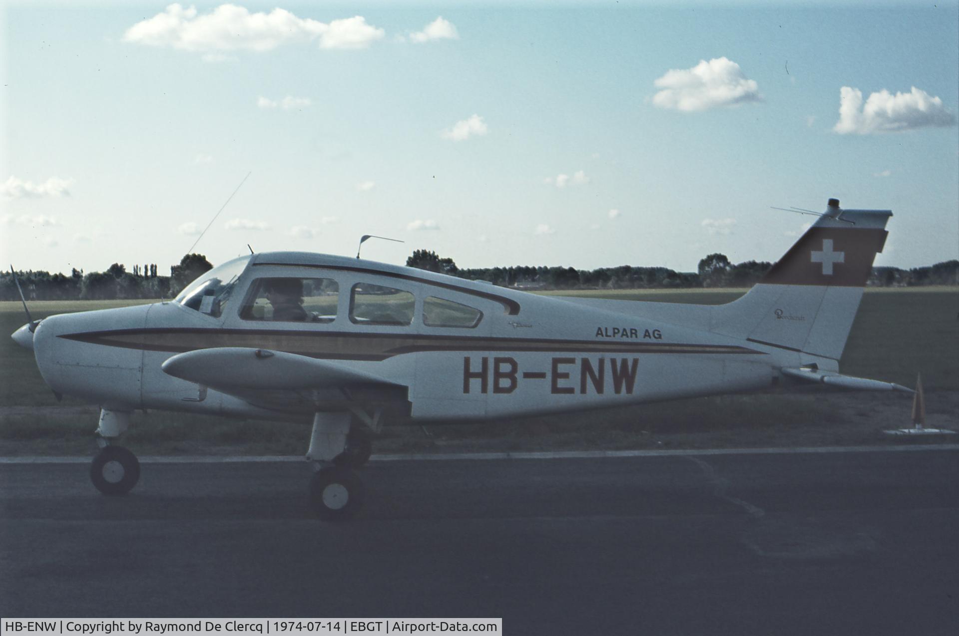 HB-ENW, 1966 Beech 23 Musketeer C/N MA-107, Gent 14-7-74
