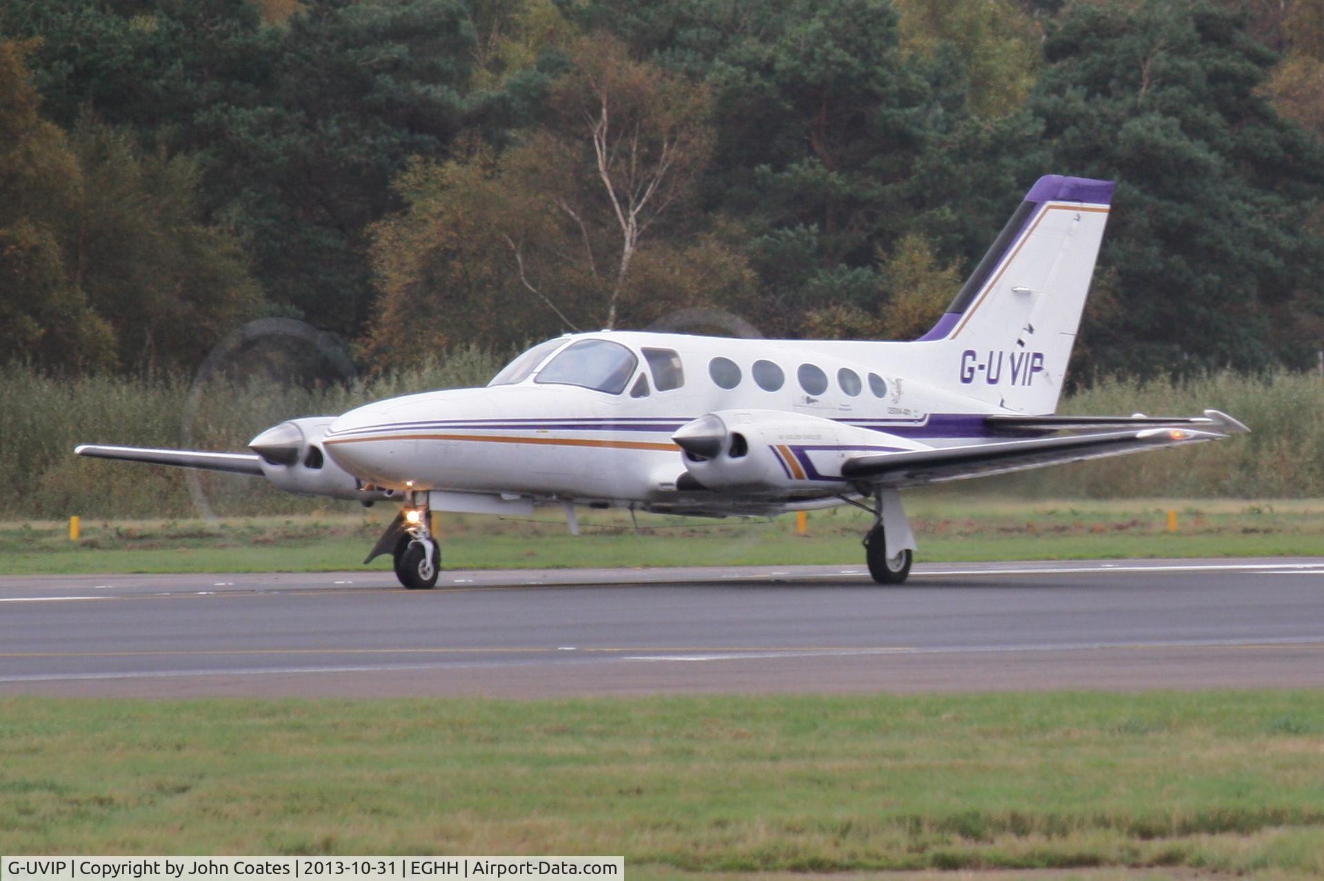 G-UVIP, 1978 Cessna 421C Golden Eagle C/N 421C-0603, Lines up to depart 26