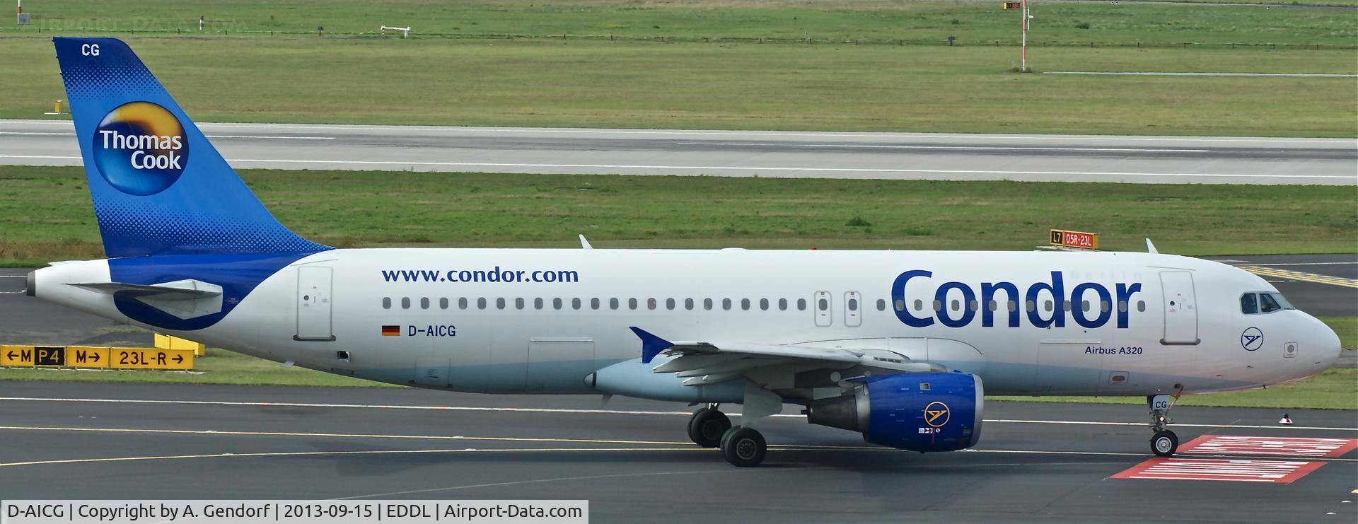 D-AICG, 1999 Airbus A320-212 C/N 0957, Condor, is here on taxiway M at Düsseldorf Int´l(EDDl)