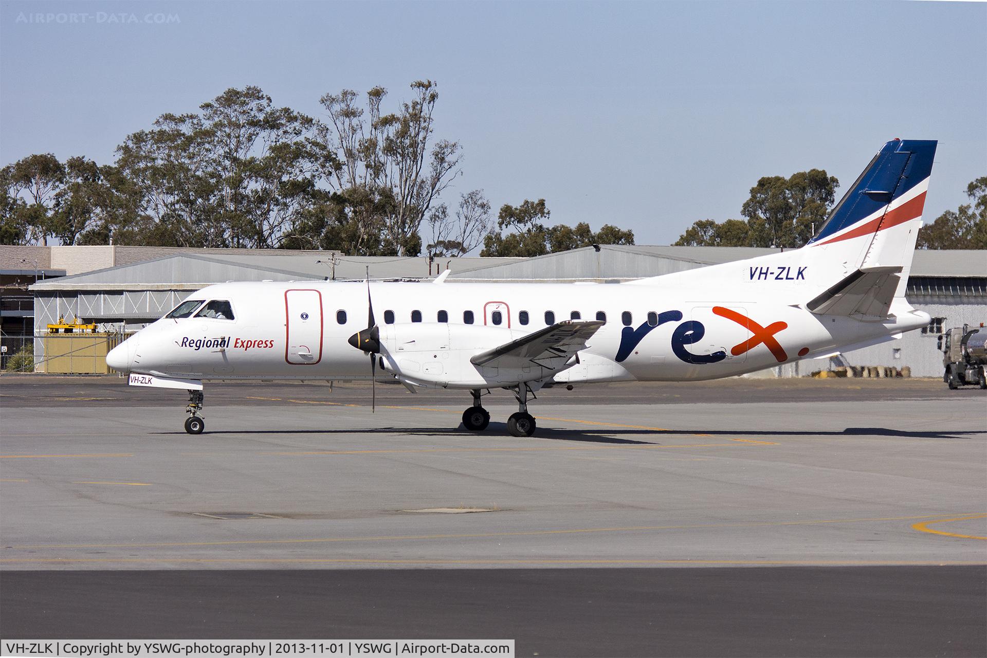 VH-ZLK, 1995 Saab 340B C/N 340B-381, Regional Express Airlines (VH-ZLK) Saab 340B on the tarmac at Wagga Wagga Airport.