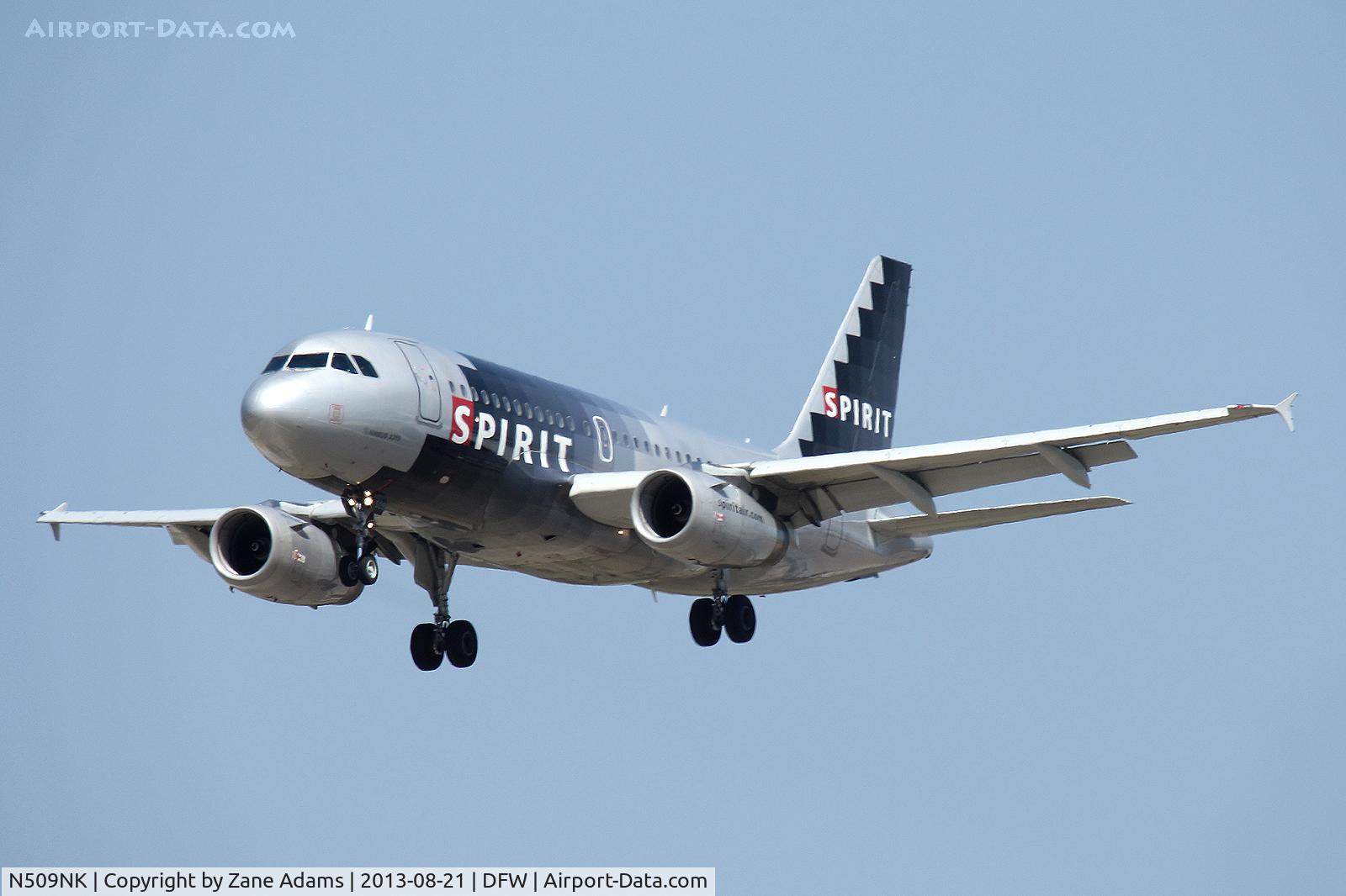 N509NK, 2005 Airbus A319-132 C/N 2603, Landing at DFW Airport