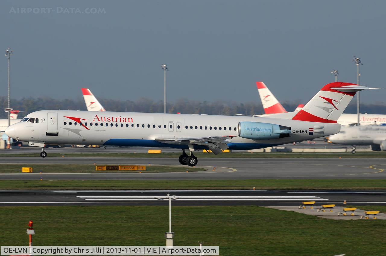 OE-LVN, 1991 Fokker 100 (F-28-0100) C/N 11367, Austrian Airlines