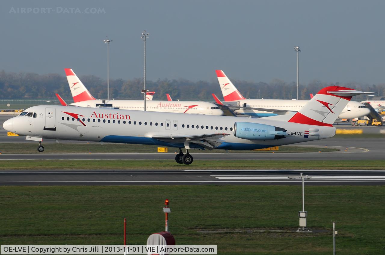 OE-LVE, 1994 Fokker 100 (F-28-0100) C/N 11499, Austrian Airlines