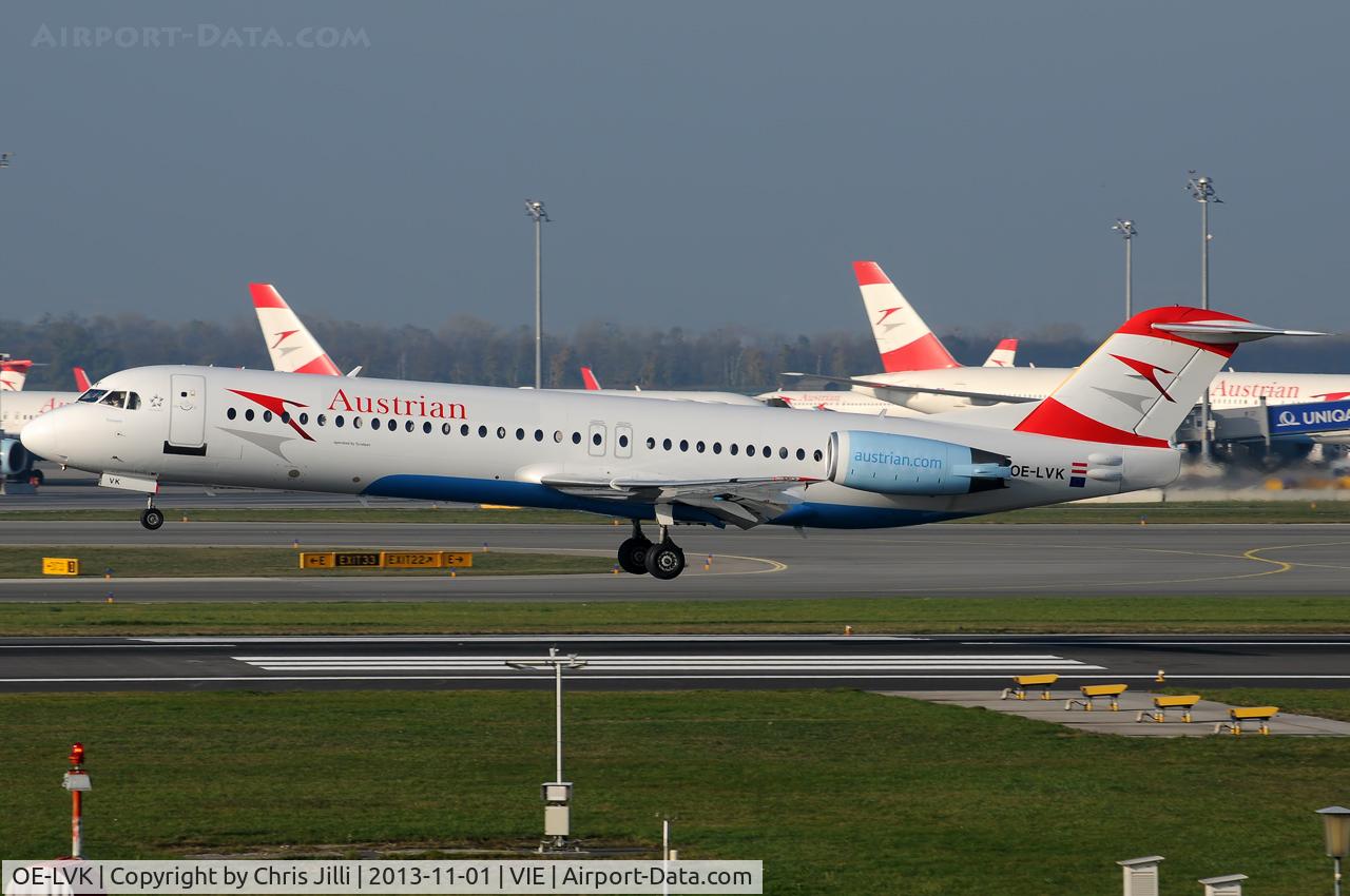 OE-LVK, 1992 Fokker 100 (F-28-0100) C/N 11397, Austrian Airlines
