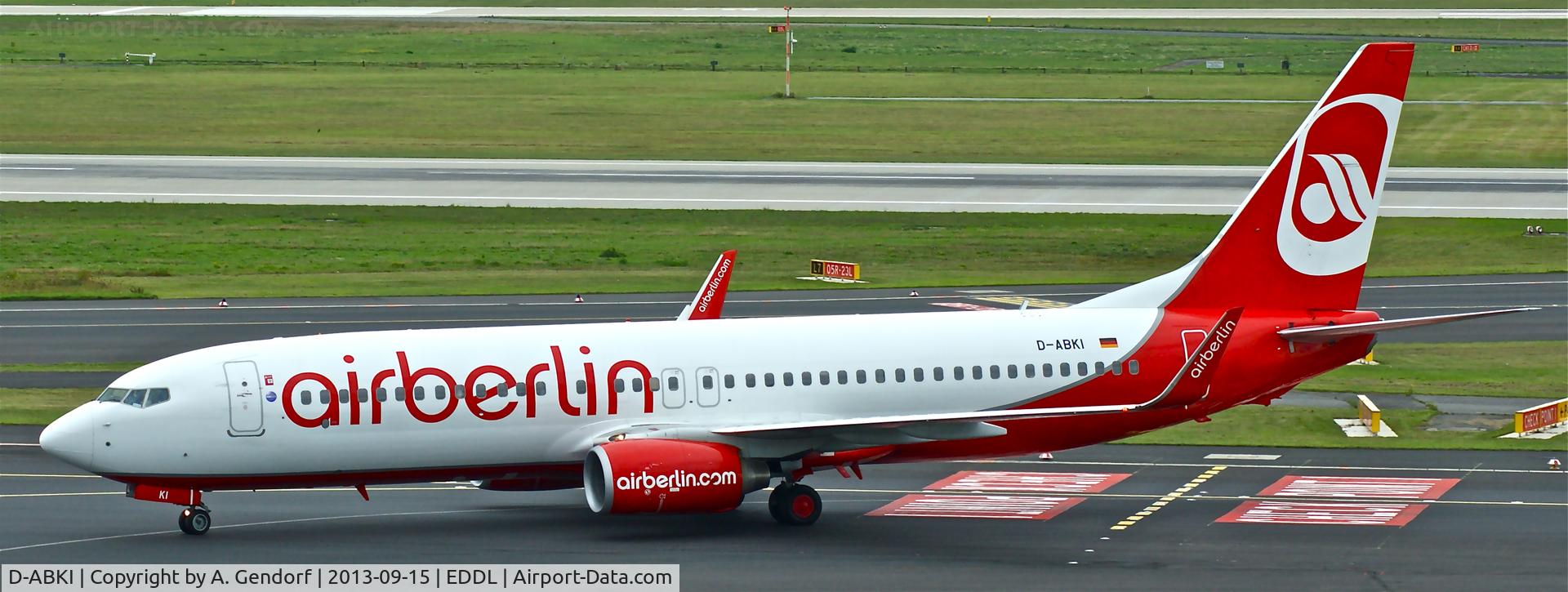 D-ABKI, 2009 Boeing 737-86J C/N 37748, Air Berlin, seen here shortly after landing at Düsseldorf Int´l(EDDL)