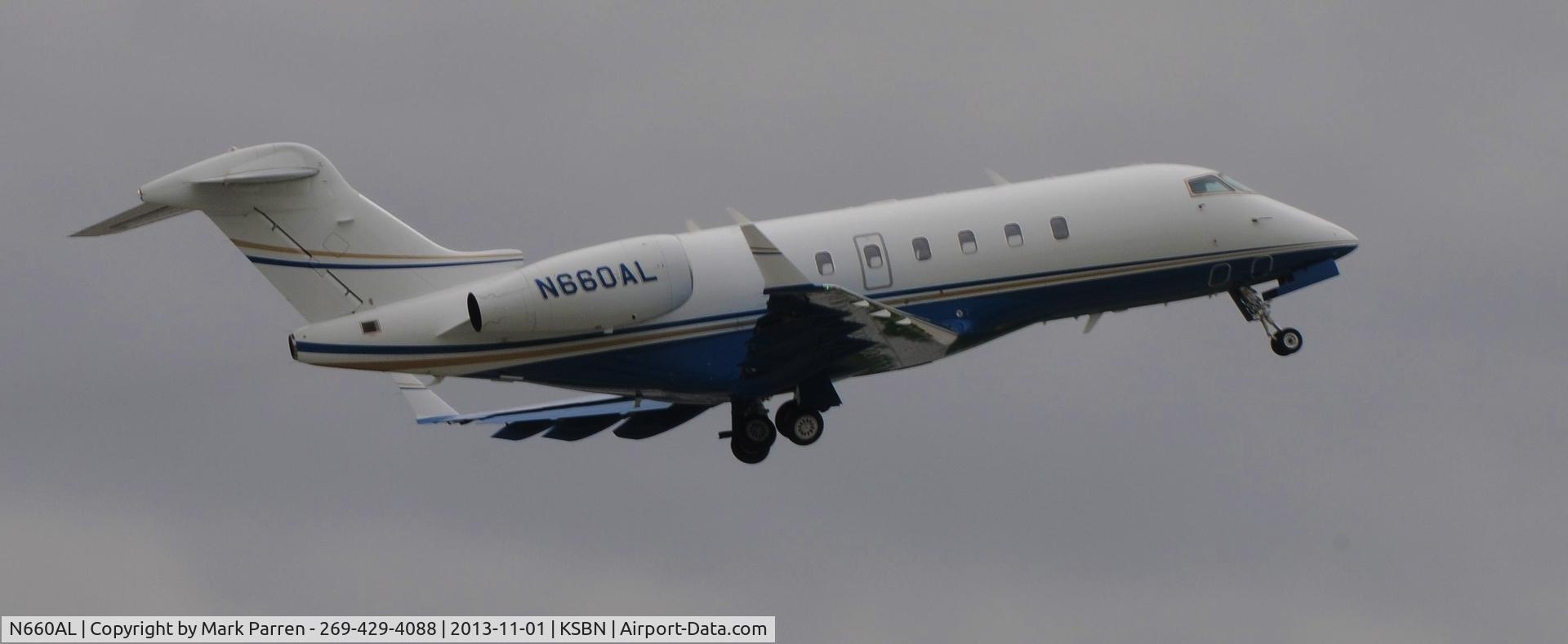 N660AL, 2006 Bombardier Challenger 300 (BD-100-1A10) C/N 20129, Leaving SB Airport