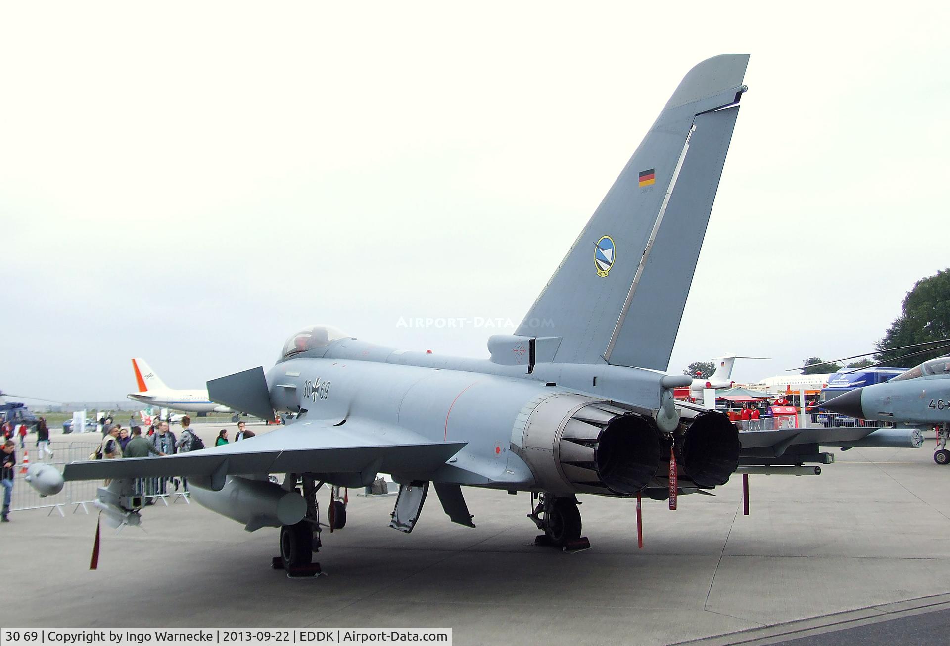 30 69, Eurofighter EF-2000 Typhoon S C/N GS051, Eurofighter EF2000 of the German Air Force (Luftwaffe) at the DLR 2013 air and space day on the side of Cologne airport