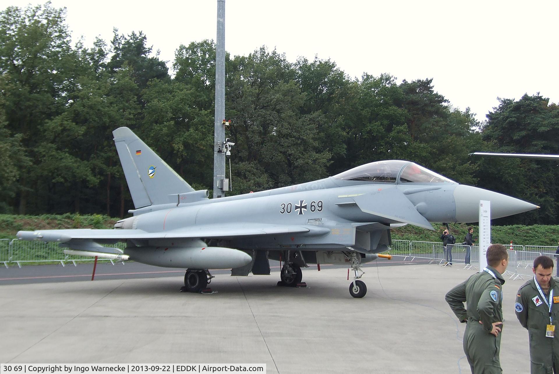 30 69, Eurofighter EF-2000 Typhoon S C/N GS051, Eurofighter EF2000 of the German Air Force (Luftwaffe) at the DLR 2013 air and space day on the side of Cologne airport