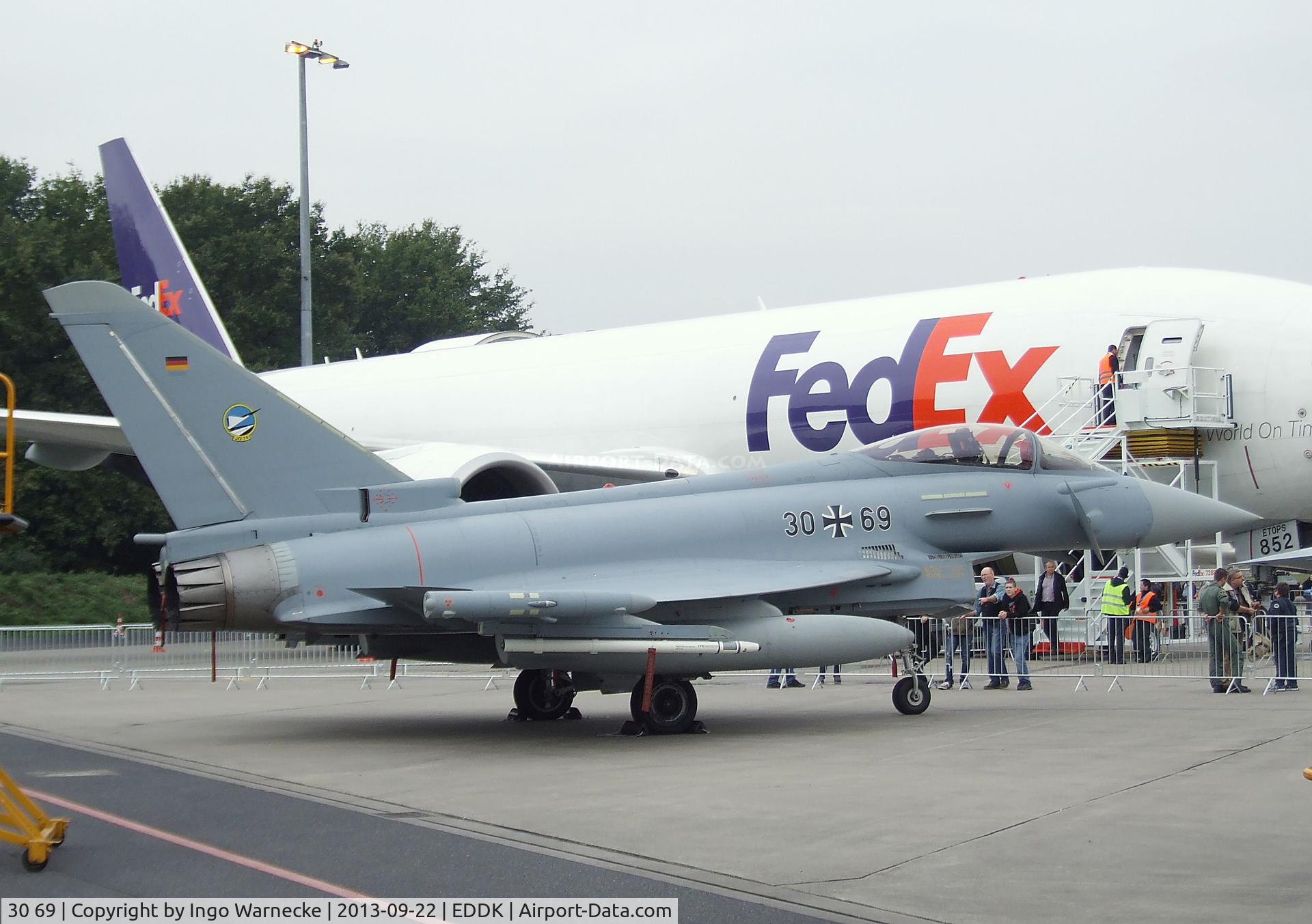 30 69, Eurofighter EF-2000 Typhoon S C/N GS051, Eurofighter EF2000 of the German Air Force (Luftwaffe) at the DLR 2013 air and space day on the side of Cologne airport