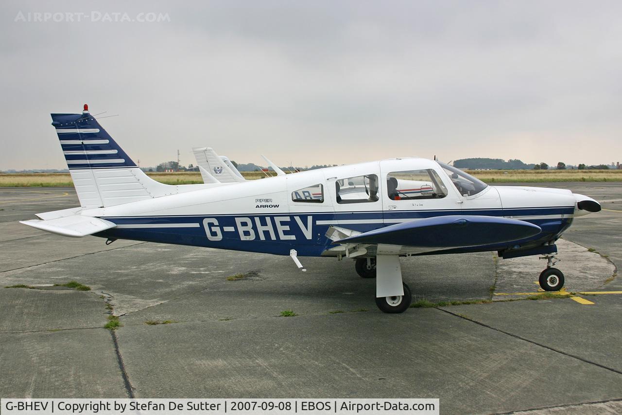 G-BHEV, 1974 Piper PA-28R-200-2 Cherokee Arrow II C/N 28R-7435159, Parked on apron 3.