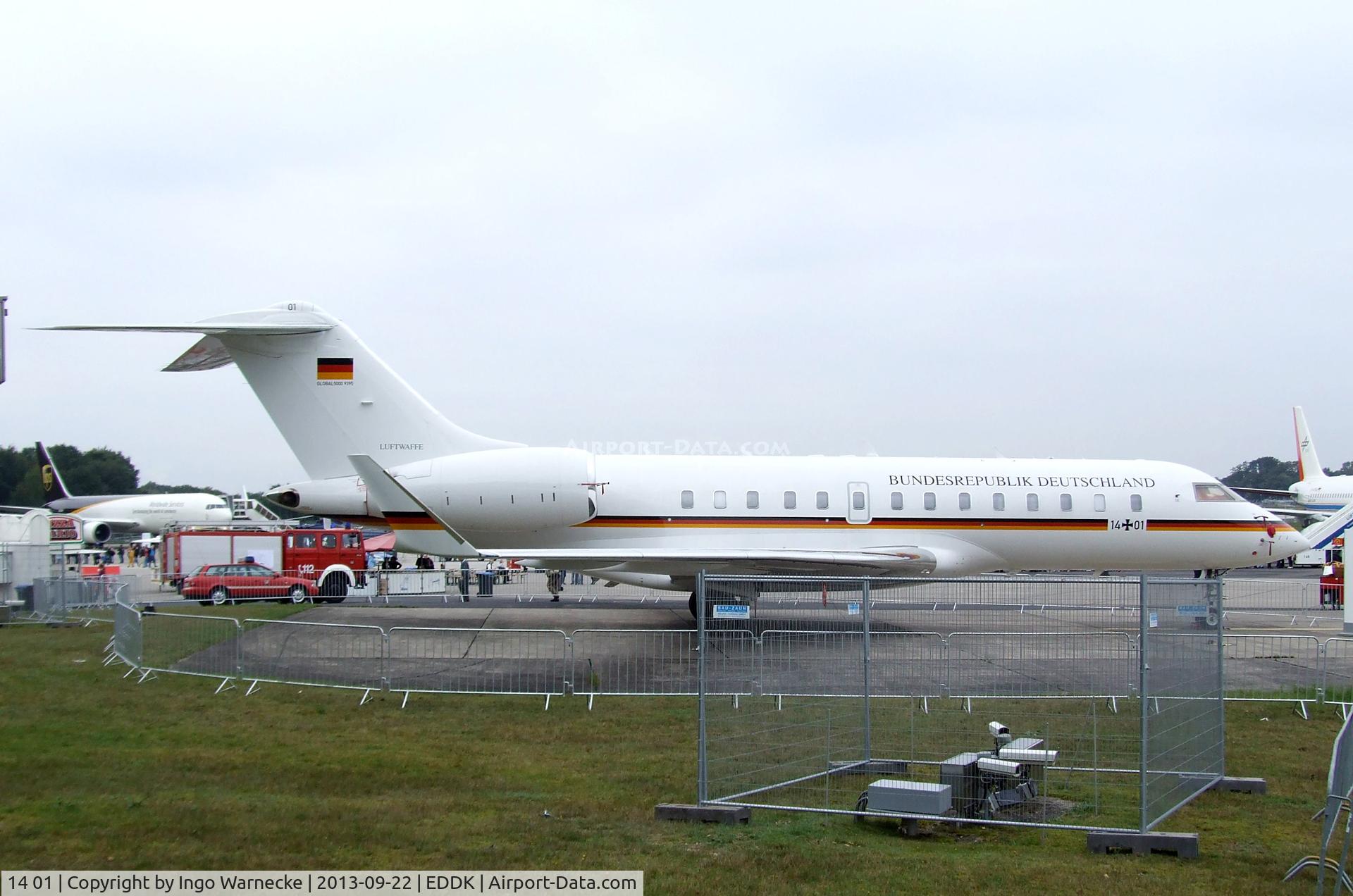 14 01, 2011 Bombardier BD-700-1A11 Global 5000 C/N 9395, Bombardier BD-700 Global 5000 of the German Air force VIP-Wing (Flugbereitschaft) at the DLR 2013 air and space day on the side of Cologne airport