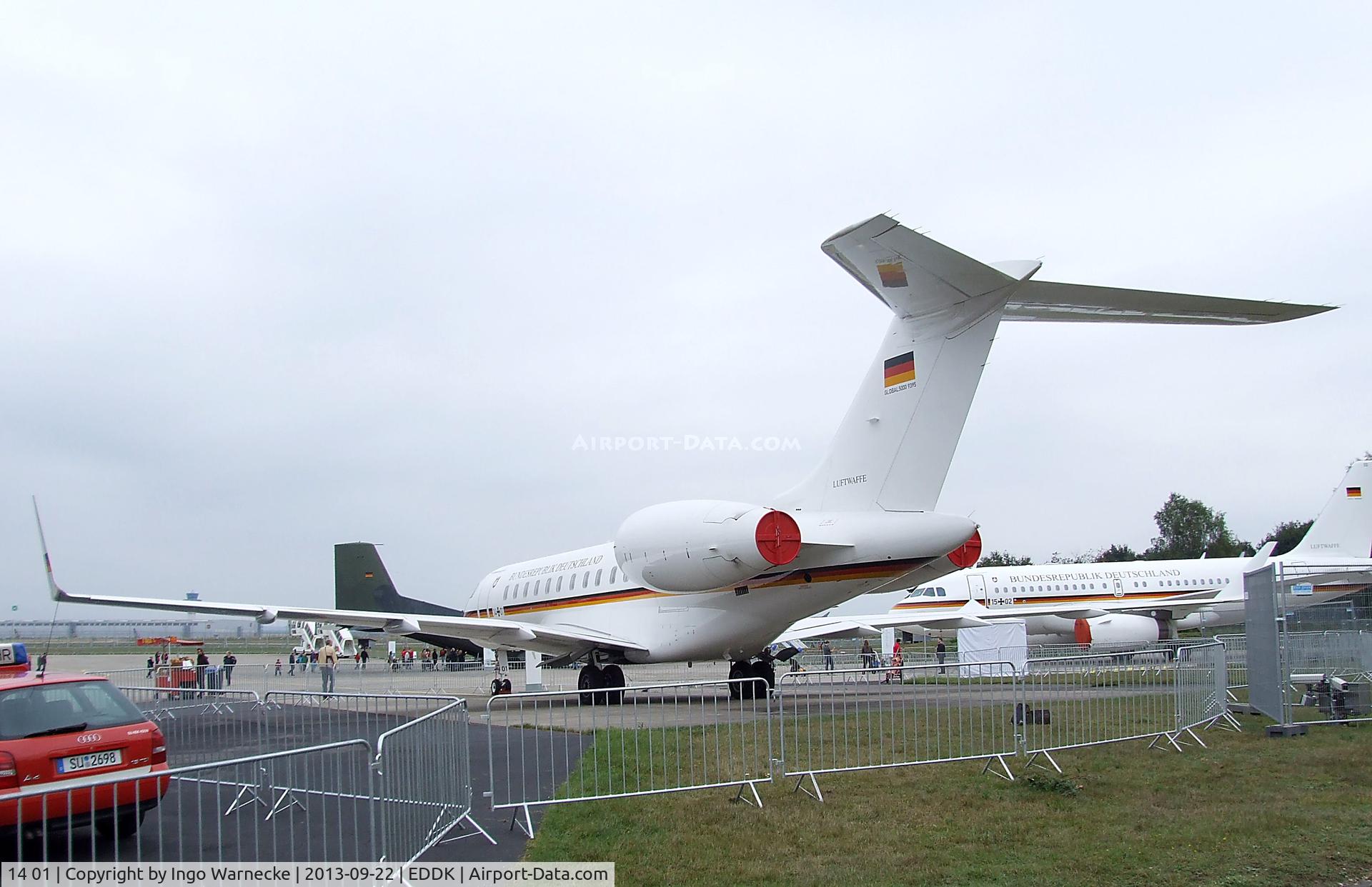 14 01, 2011 Bombardier BD-700-1A11 Global 5000 C/N 9395, Bombardier BD-700 Global 5000 of the German Air force VIP-Wing (Flugbereitschaft) at the DLR 2013 air and space day on the side of Cologne airport