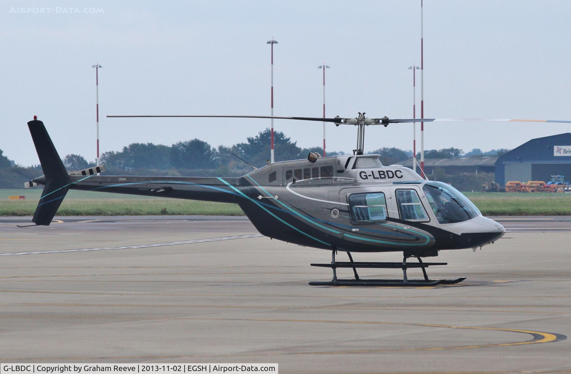 G-LBDC, 1984 Bell 206B JetRanger III C/N 3806, Parked at Norwich.