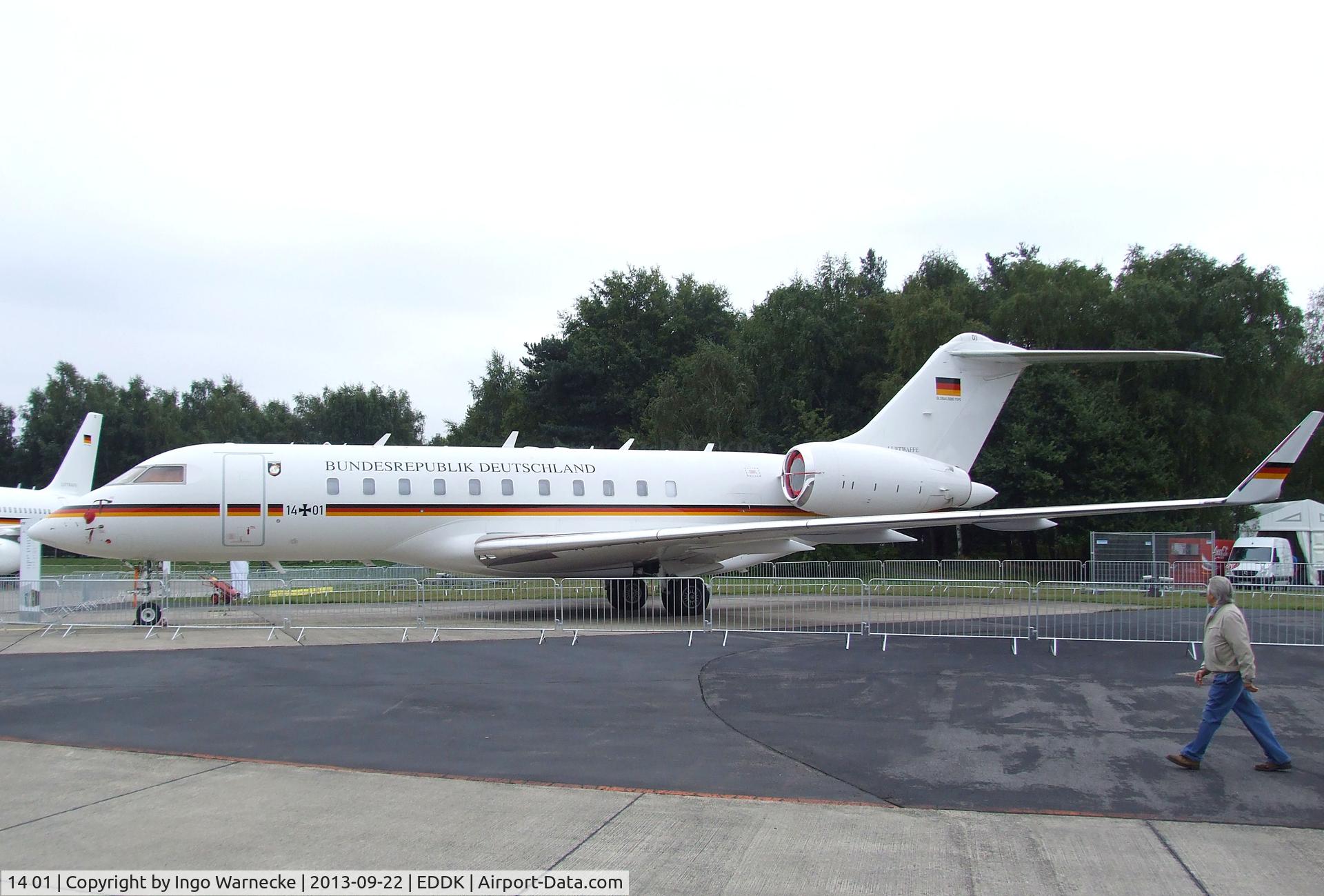 14 01, 2011 Bombardier BD-700-1A11 Global 5000 C/N 9395, Bombardier BD-700 Global 5000 of the German Air force VIP-Wing (Flugbereitschaft) at the DLR 2013 air and space day on the side of Cologne airport