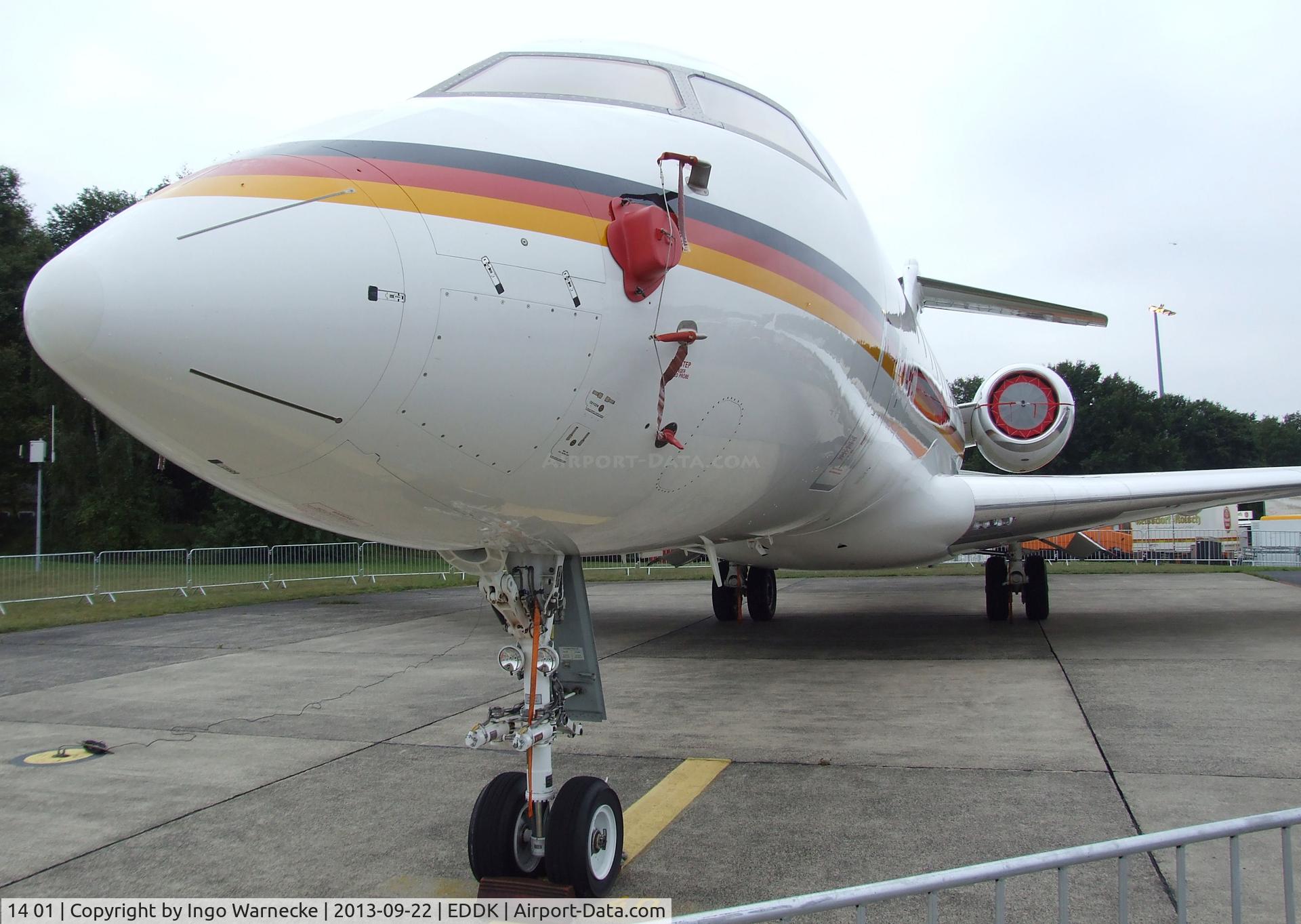 14 01, 2011 Bombardier BD-700-1A11 Global 5000 C/N 9395, Bombardier BD-700 Global 5000 of the German Air force VIP-Wing (Flugbereitschaft) at the DLR 2013 air and space day on the side of Cologne airport